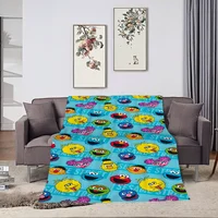 Cartoon S-Sesame Cute S-Street Printed comfortable and sofa living room bedroom Plush blanket suitable for home travel and gifts 1
