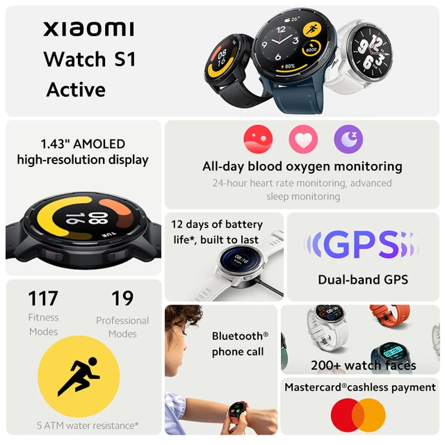 Xiaomi Watch S1 Active Global Version Smart Watch GPS Blood Oxygen