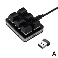 Compact Wireless Bluetooth Custom Keypad with Dual Programmable Shortcuts & Rechargeable Battery (Black)