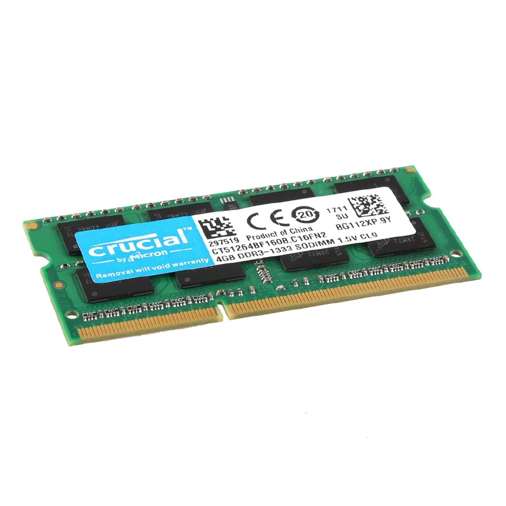 CRUCIAL SODIMM RAM NotebookMemory DDR2 DDR3L 667Mhz 800MHz 1333MHz