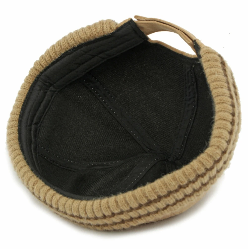 HT4856 Bomber Hat New Autumn Winter Hats for Men Women Knitted Beanies Solid Adjustable Skull Cap Male Female Casual Earflap Cap - 6