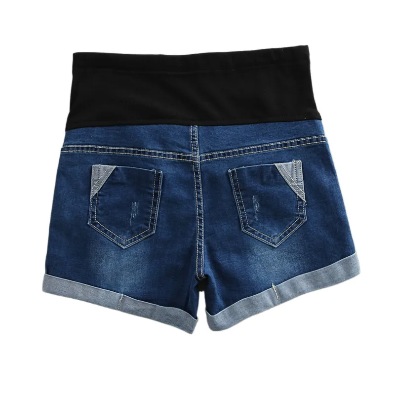 Summer Thin Stretch Denim Maternity Shorts Belly Rolled Up Shorts pregnant shorts For Pregnant Women Casual Pregnancy Short Jeans