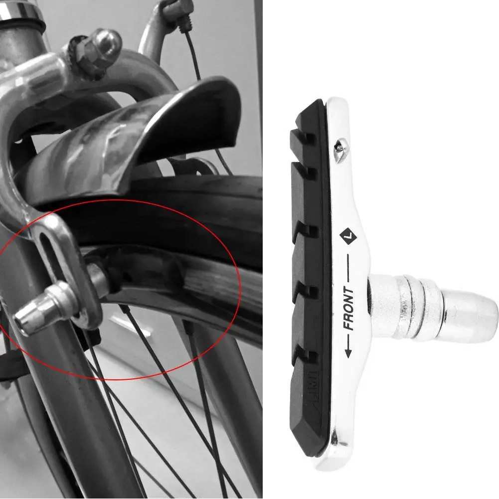 1 Pair Mountain Road Bike Brake Pad Rubber Brake Block Bicycle Pad Bike Braking V Break Cycling Block Accessory Brake Pads Bike Brake Pads Bicycle Disc Brake Pads Mountain Bike Brake Insert