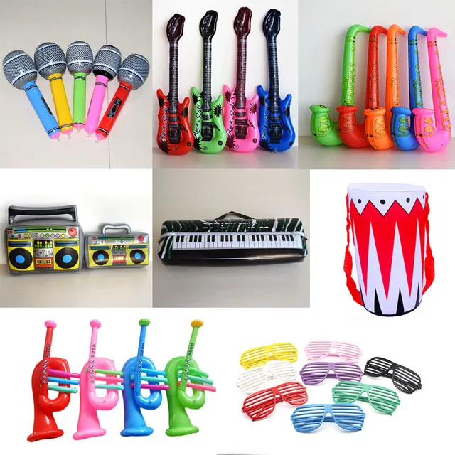 Funny PVC Inflatable Musical Instrument Toy Party Stage Decorations Prop Blow Up Balloon Toys Kids Birthday Gift Party Supplies 2