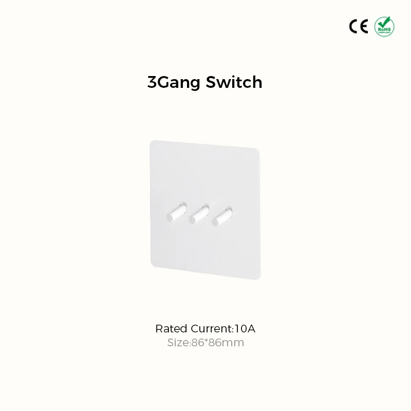 Avoir White Matte Wall Toggle Switch with European Standard Power Socket and Charging Port