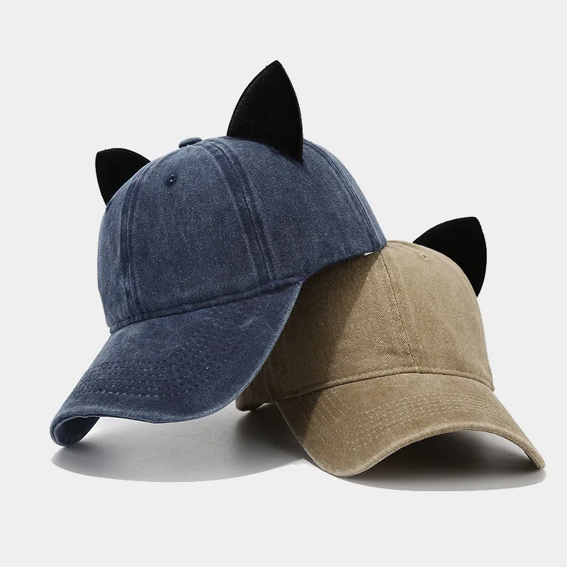 Cool Cat Ears Caps Cute Hat Women Streamer Cap Men's Punk Baseball Cap Brand Designer Caps Unisex Baseball Cap Men 3
