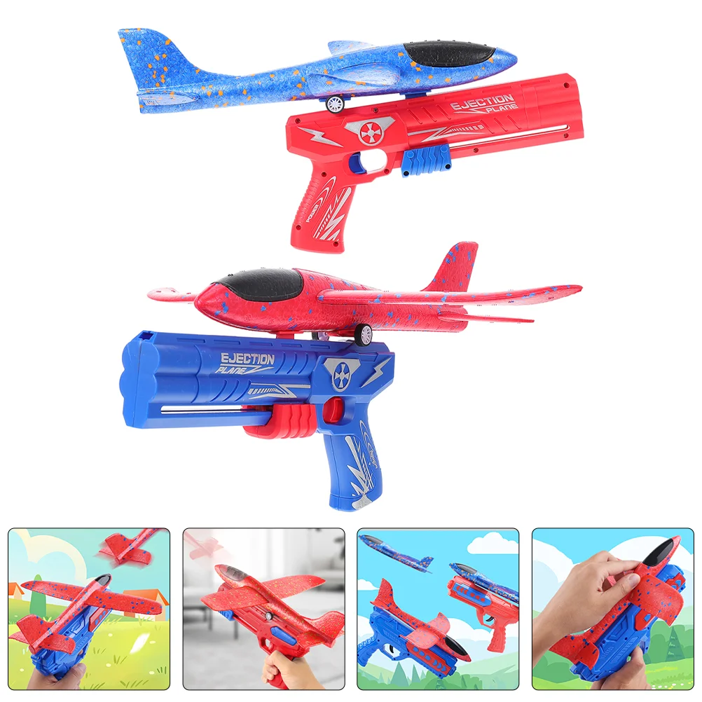 

2 Set of Airplane Launcher Toys Foam Airplanes Outdoor Toy Flight Modes Glider Plane