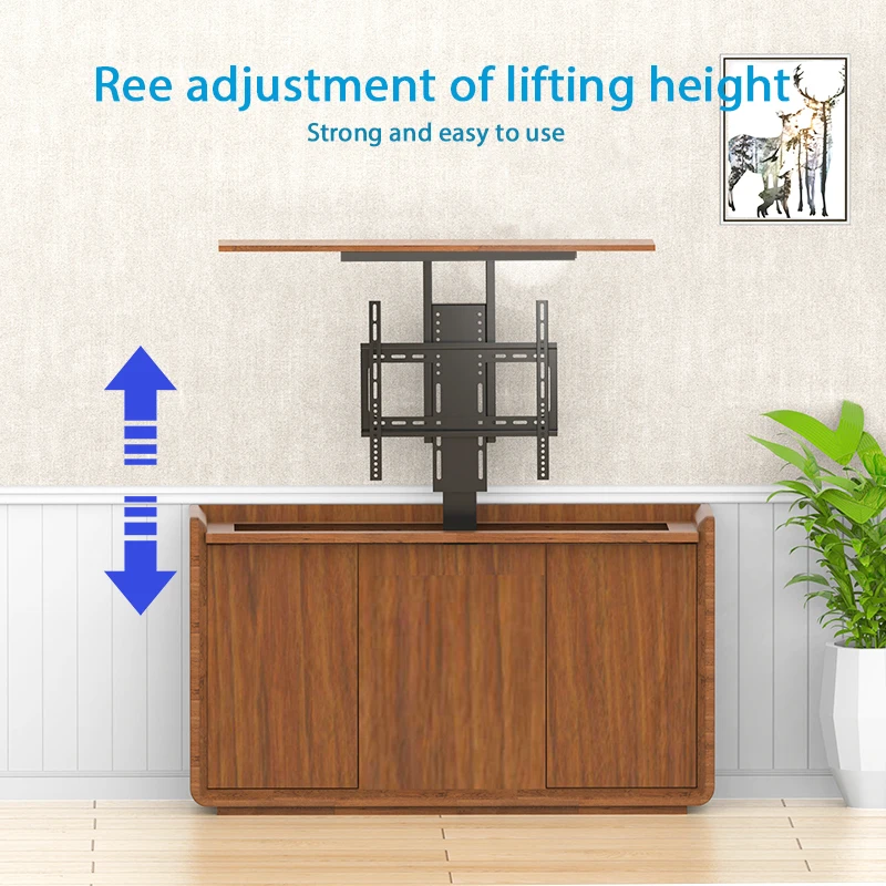 32-75 Inch Motorized Hidden Vertical Height Adjustable TV Lift /Remote Control Smart Electric Up And Down Cabinet TV Stand