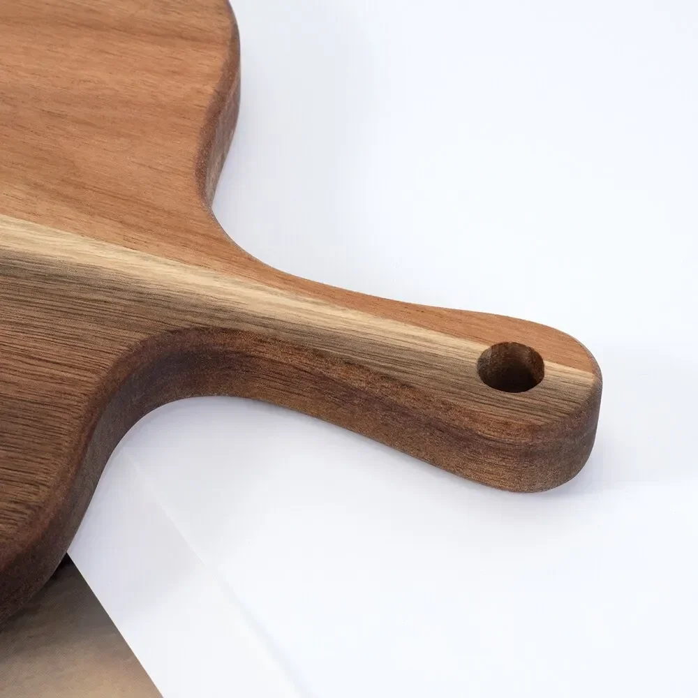 Wooden Cutting Board with Handle Kitchen Household Serving Board Wooden Cheese Charcuterie for Bread Fruit Plates
