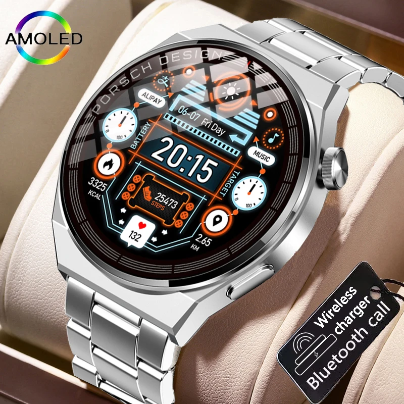 

LIGE Smart Watch For Men AMOLED 390*390 HD Screen Custom Dial Bluetooth Call IP68 Waterproof Man Smartwatch For HUAWEI Xiaomi