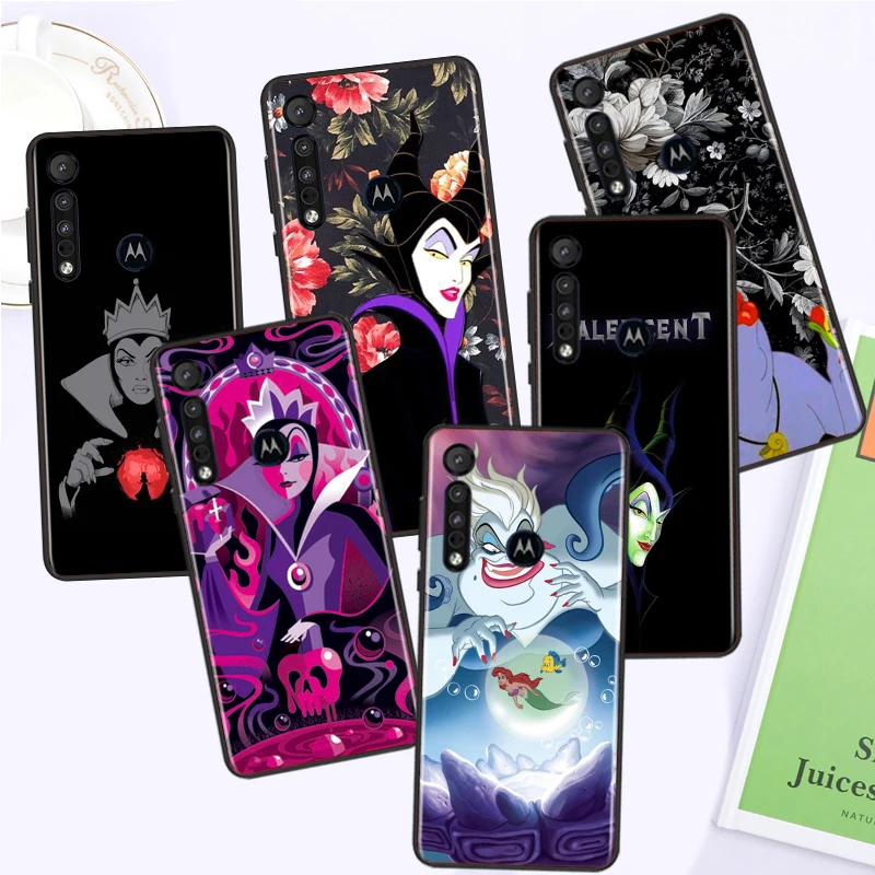 Per Motorola G71 Edge E22 G52 G31 X40 E20 E7I G9 G8 Plus G Stylus 5G Black Queen Maleficent Ursula Back Phone Case