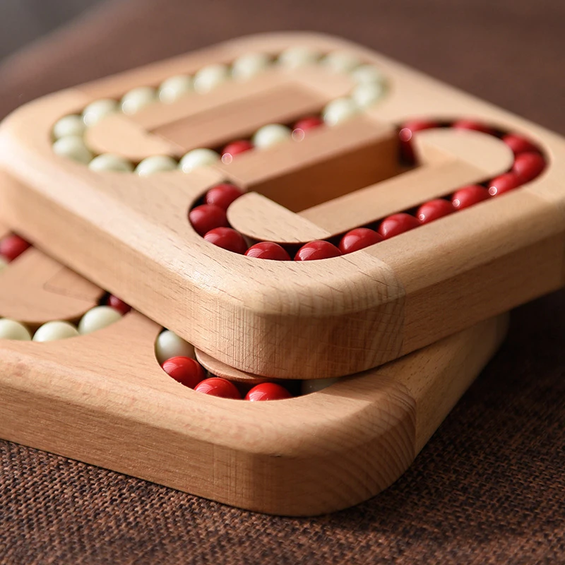 Magic Bean Cube Rotating Puzzle Wooden Brain Teaser Games stress Relief Gifts for Kids Adults Rompecabezas De Ingenio