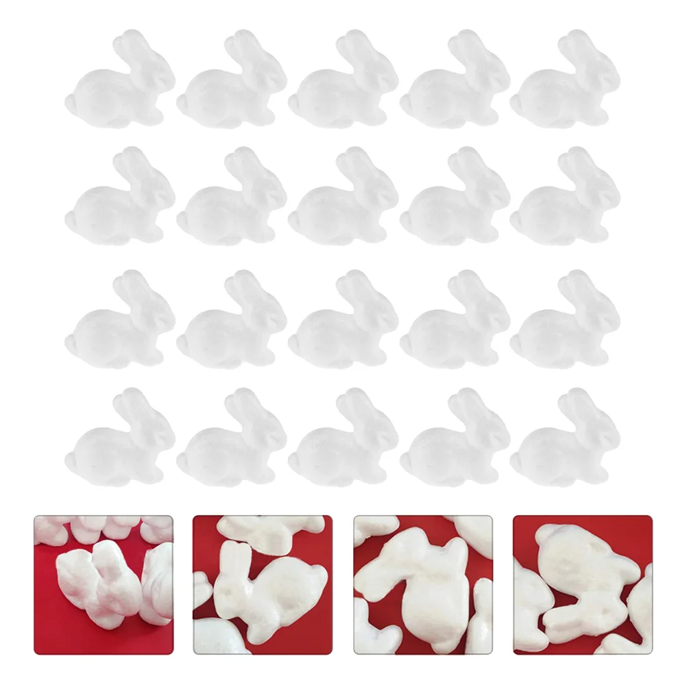 거품 토끼 부활절 토끼 공예 폴리스티렌 Diy 모양 공예 모양 흰색 토끼 장난감 용품 입상 아이 금형, 동물 꽃 