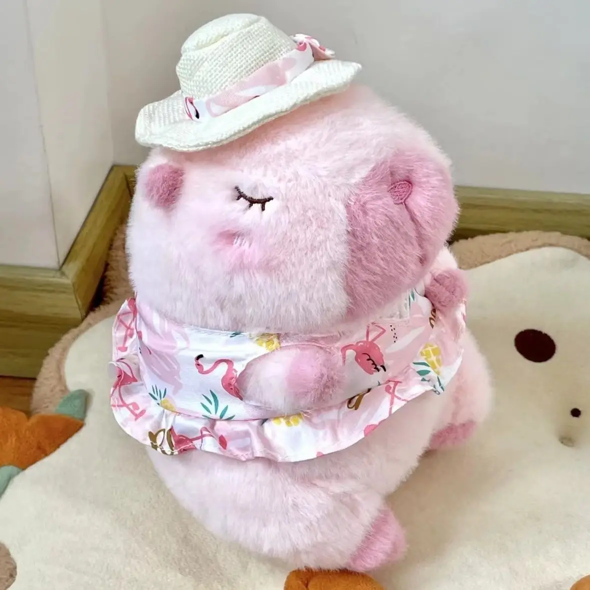 Capybara Pink Plush Doll - Cute Cartoon Summer Plush Toy Pillow Birthday Gift