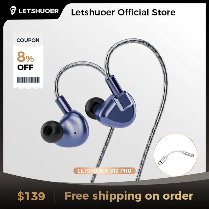 LET SHUOER S12 PRO 有線イヤフォン LETSHUOER S12 PRO | Magnetic planar earphones Hi-Fi planar IEM
