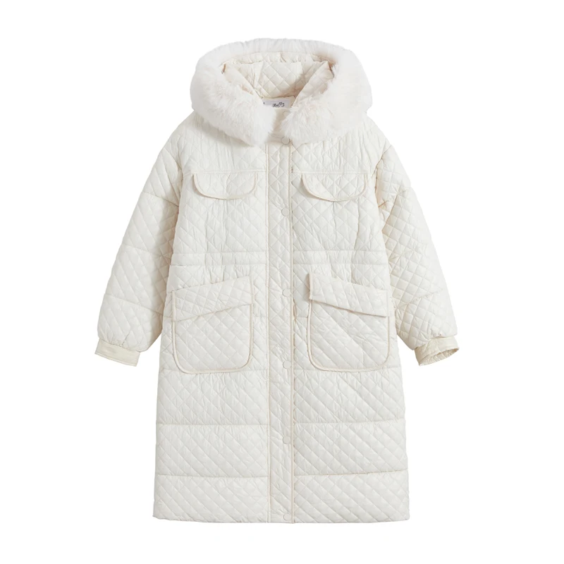 Long Loose Fuzzy Fur Hooded Maternity Coats with Pockets Plus Size Pregnant Women's Outwear Fashion Pregnancy Jackets Down Coat