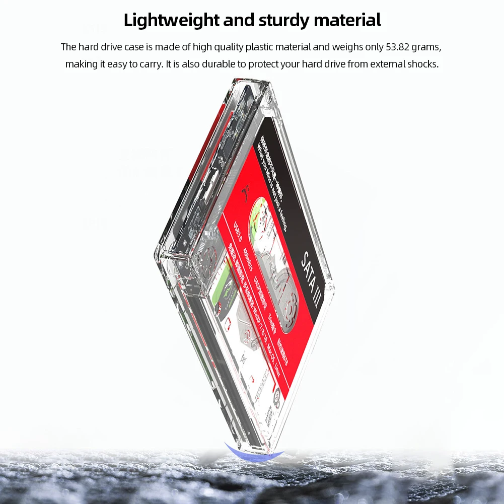 지지대 UASP 프로토콜 드라이브 무료 외장 SSD 케이스, 빈티지 모바일 하드 디스크 박스, 윈도우, 맥 OS, 리눅스용, 2.5  인치, 최대 6TB, 5Gbps-Freehip.co.kr