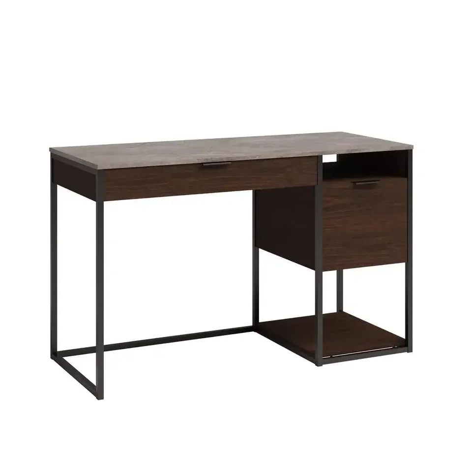 Umber Wood Office Desk with File Drawer