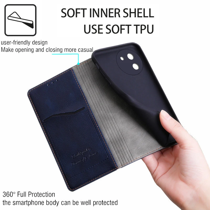 Leather Flip Wallet Phone Holster and Case Cover