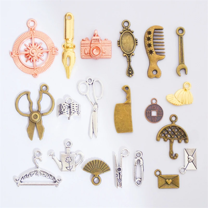 

Fashion 20Pcs/Set Metal Zinc Alloy Life Series Charms Fit Jewelry Makings DIY Handmade Necklace Earrings Bracelet