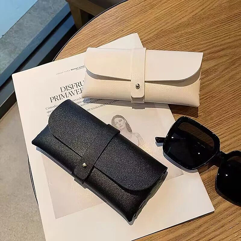 Glasses Case Women Leather Soft Glasses Bag With Buckle Portable Sunglasses Box Bag Accessories Eyeglasses Case Sunglasses Box