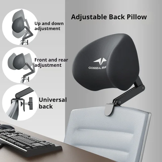 New Office Chair Adjustable Headrest Ergonomically Designed Retractable bracket Pillow Waist Protection Cushion Comfortable Rest 1