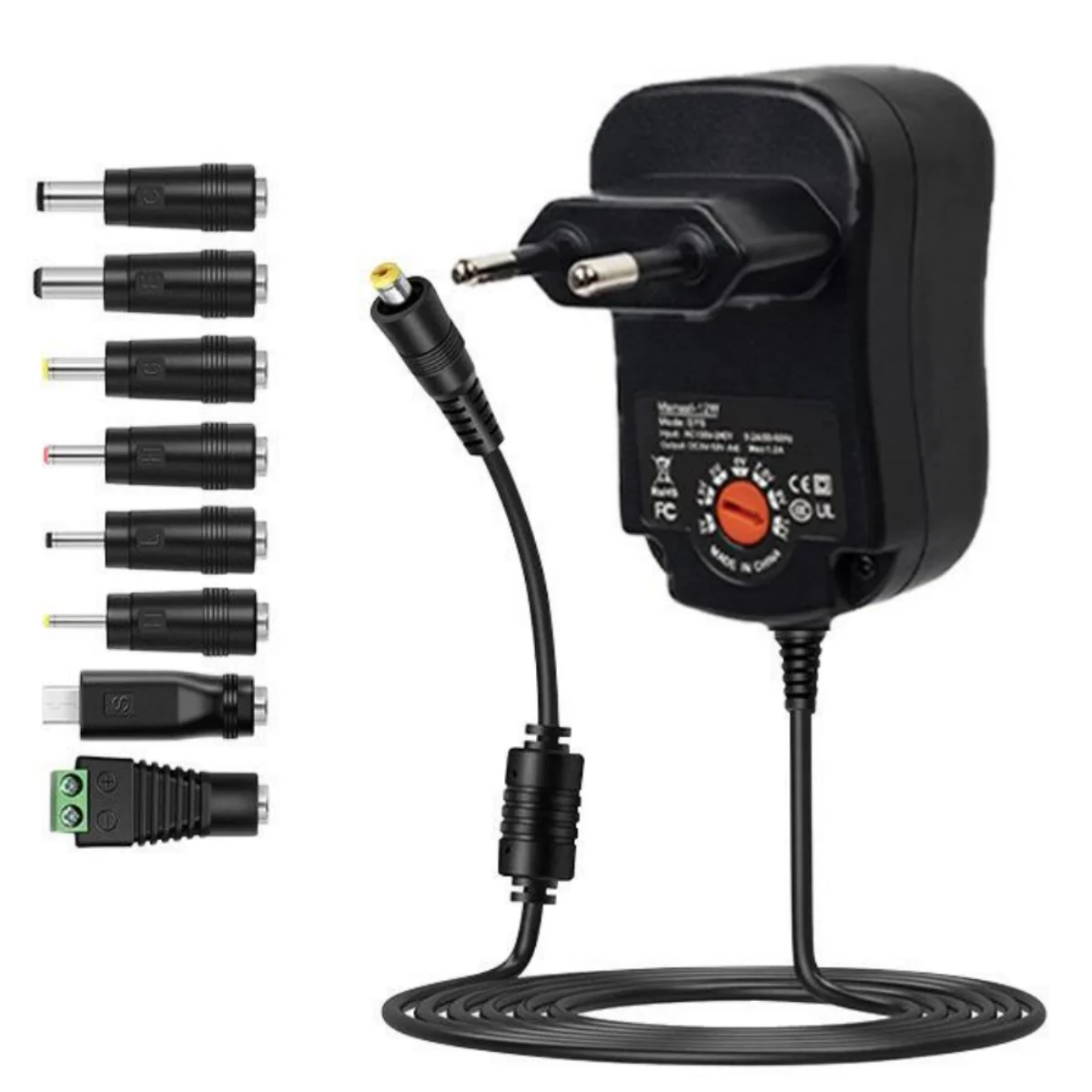 Universal Adjustable Power Adapter and Charger - Multi-Voltage 30W USB 2.1A