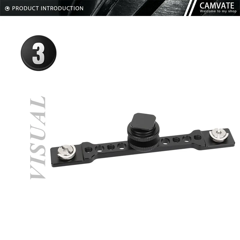 Double-ended 1/4"-20 Screw Mount Extension Bracket Cheese Bar Arm with Shoe Adap