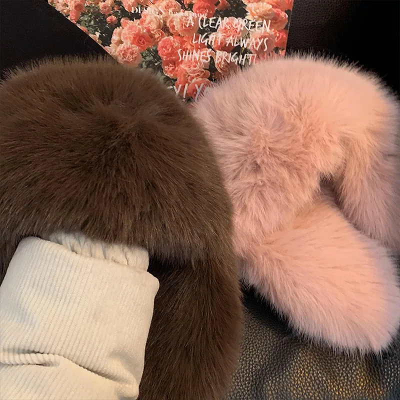 Winter Hat Plush Lei Feng Cow Horn Buckle Warm Thick Ear Protection Cold Windproof Toe Cap