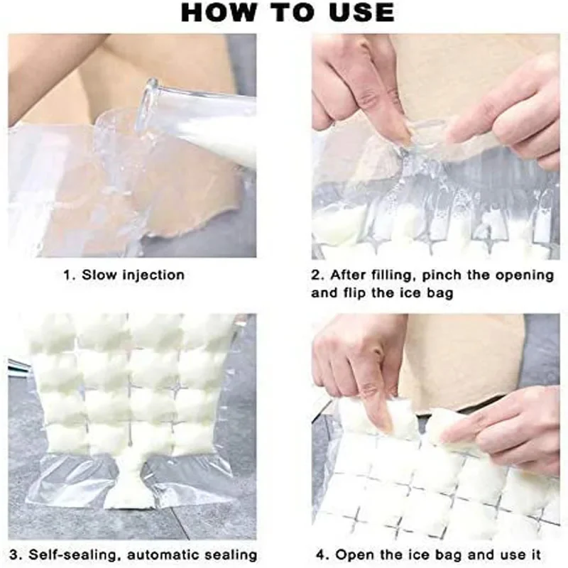 Ice Cube Mold Disposable Ice Bag Summer Maker Filled Water Self Sealing DIY Quick Freezing Making Mold Bag Tools