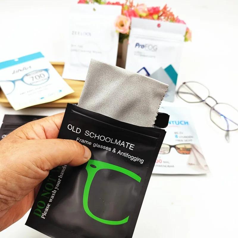 1/100Pcs Super Anti-fog Glasses Cloth for Eyeglasses Wipes Lens Cloth Defogger Suede Pre-moistened Chamois Sunglasses Wipes 4