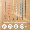 Beech Wood Chew Bead Pacifier Clips Dummy Chain Holder Newborn Soother Chains Nipple Holder For Babies Teething Toy Baby Chew 2