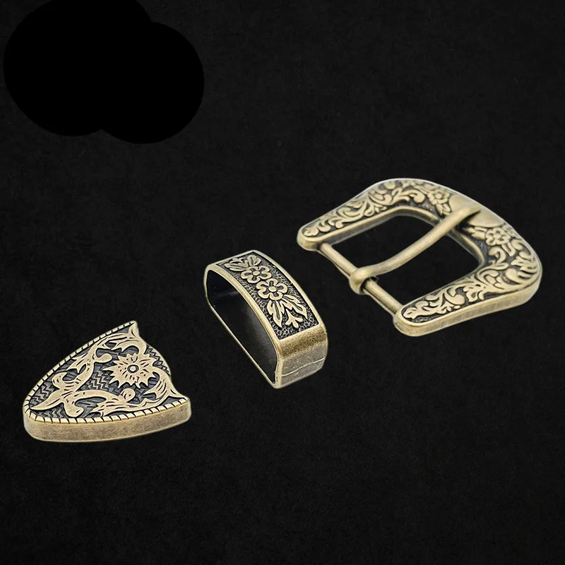 Description Picture 4 of item1set Vintage Carved Pattern Metal Pin Buckle Women Belt Buckle Retro Jeans Dress Waistband Adjustment Buckle DIY Accessories