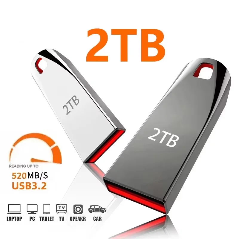 USB Flash Drive 2025 2TB 1TB 512GB 256GB USB 3.0 High Speed Metal Portable Waterproof