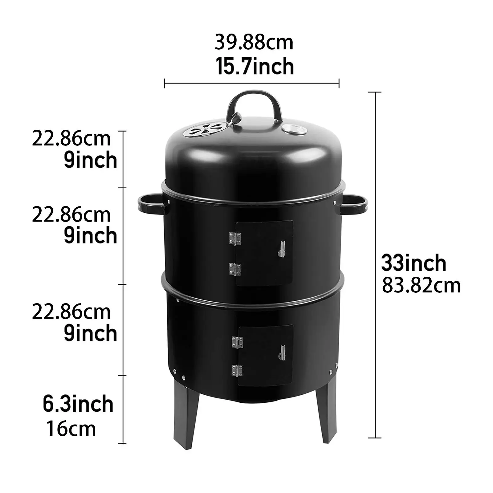 Vertical BBQ Grill Charcoal Grill Thermometer for Picnic Garden Backyard