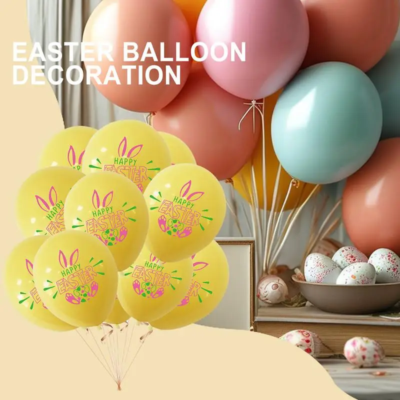 Easter Bunny Balloons 100X Eggs Bunny Chick Balloon Happy Decor Themed Party Latex Party Supplies Decorations