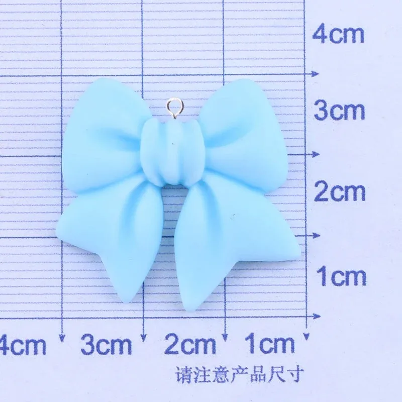 10pcs Kawaii 다채로운 캔디 컬러 Bowknot 수지 참 보석 만들기 DIY 수제 펜던트 키 체인 귀걸이 액세서리