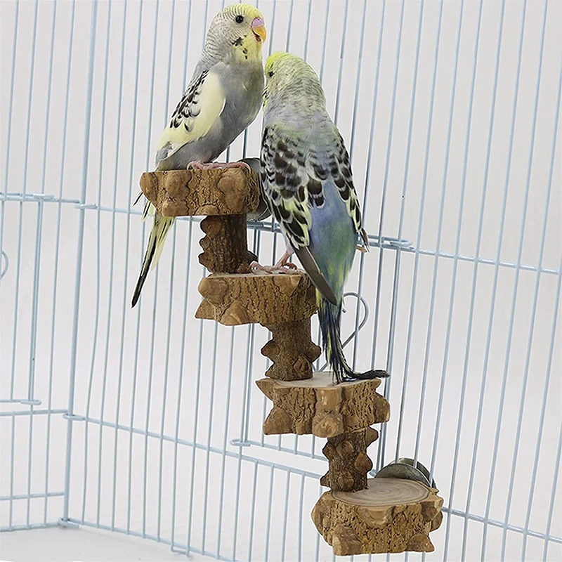 Bird Platform Perch Playground For Parakeet, Cage Natural Wood Play Stand Parrot Flat Perches For Medium Birds Pets Supplies