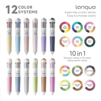 LANGUO Multicolor Pens 28/60/120 Colors 10-in-1 Colored Ballpoint Pen 0.8mm Fine Point Smooth Writing Retractable Ballpoint Pens 2