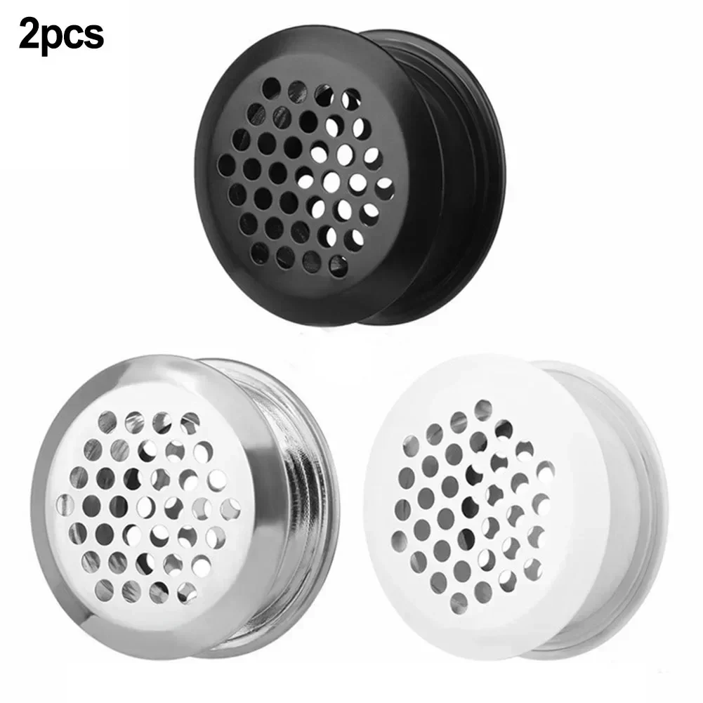 Stainless Steel Air Vent Grille Round Ventilation Grilles Wardrobe Cabinet Air Vent 2pcs air vent grille ventilation grille air vent cover