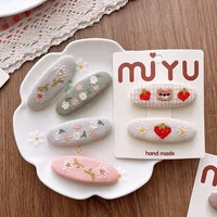 Cute Korean Forest Style Embroidered Cloth Toddler BB Clips Side Hair Clamps Teen Girls Bangs Ornaments - Image 5
