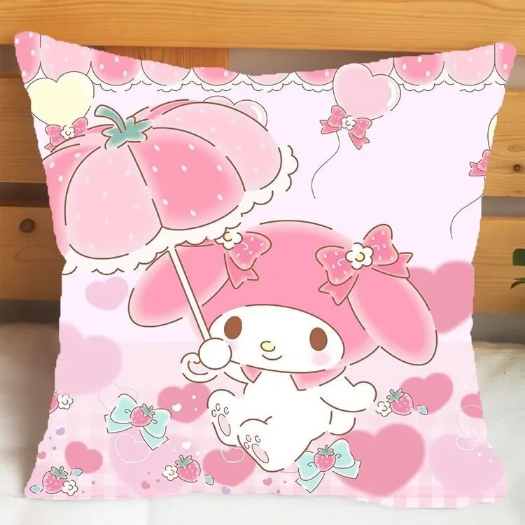 Hello Kitty cat pillowcase cute girly room decoration living room sofa cushion cover children's gift party decoration 2