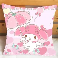 Hello Kitty cat pillowcase cute girly room decoration living room sofa cushion cover children's gift party decoration 2