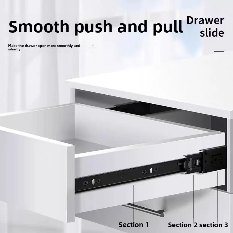 Premium Cold Rolled Steel Drawer Slides - Adjustable 10-20 Inch Track for Cabinets and Furniture