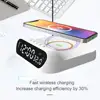 Wireless Charging Station Versatile 3-in-1 Wireless Charger Fast 15w Charging Digital Alarm Clock Temperature for Devices 2