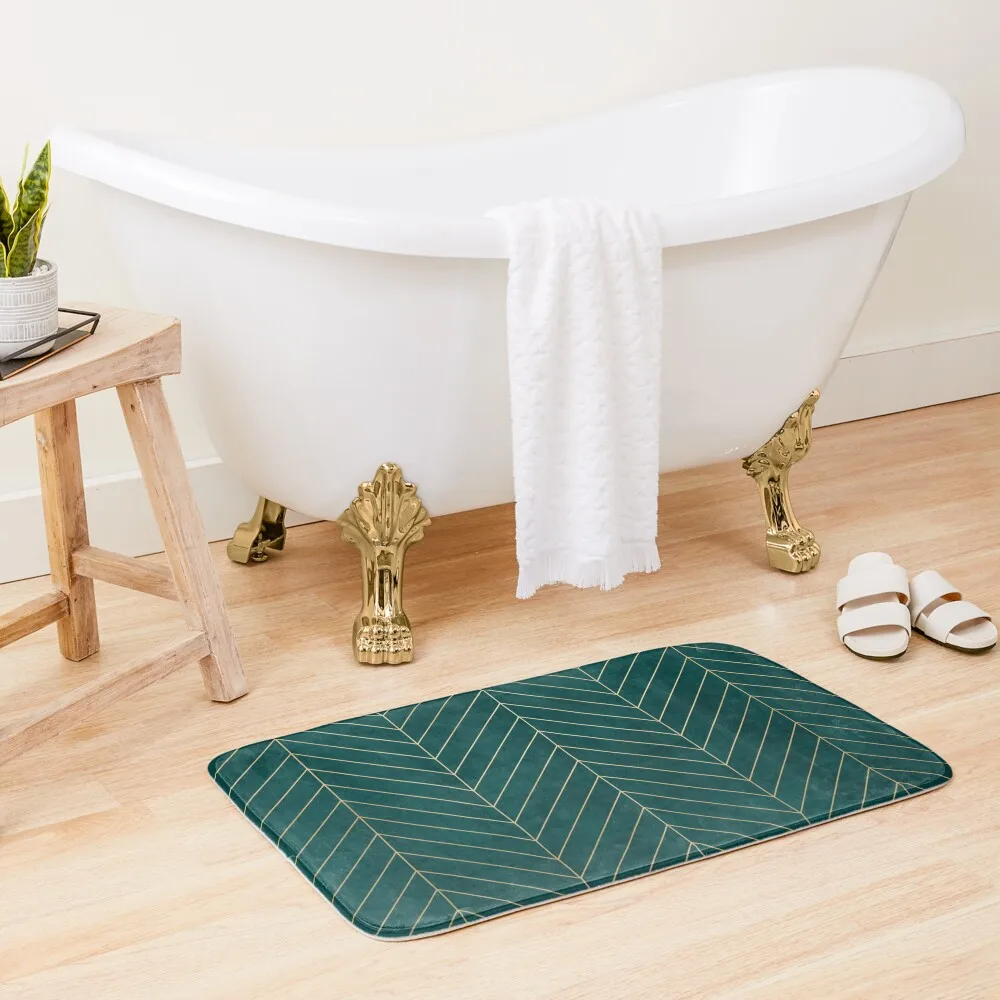 

Teal & Gold Chevron Bath Mat Absorbent Carpet For Bathroom Things For Bathroom Carpet Bathroom Mat