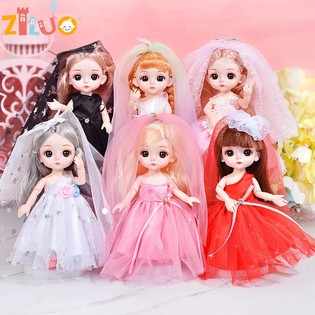 BJD dolls 13 Movable Joint 1/12 16cm Princess Dress Up Doll Wedding Suit Cute Doll Girls Toys Clothes Accessories Birthday Gifts 1