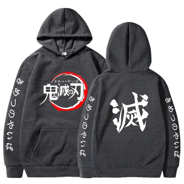 Demon Slayer Hoodies Men Fashion Letter Graphic Printed Sweatshirts Women Casual Harajuku Streetwear Hooded Pullover Sudaderas 6