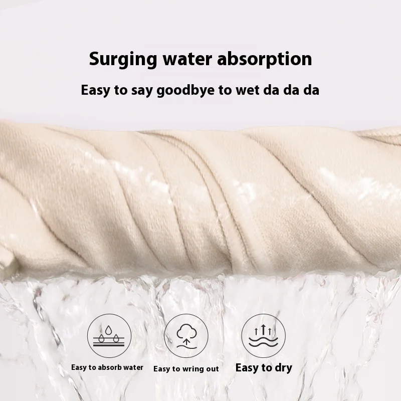 Luxury Thickened Satin Hair Drying Cap Towel Wrap Double Layer Coral Fleece Dry Hair Cap with Button for Fast Drying & Hair Care