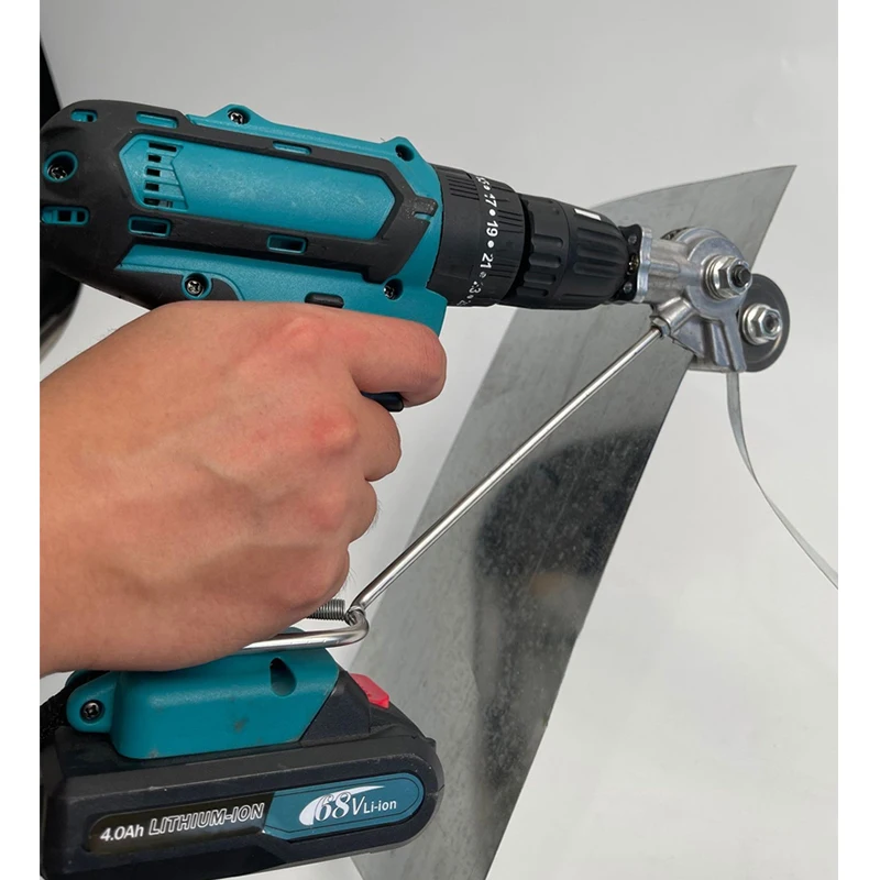 電気ドリル,レバー付きプレートカッター,金属シート切断,鉄の